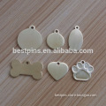 customized shape gold plated dog tags, wholesale blank pet tags